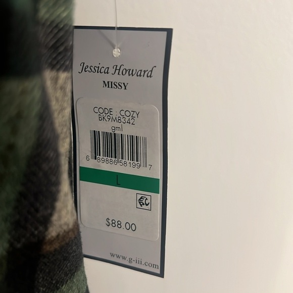 NWT Jessica Howard Plaid, Spandex Baby Doll Dress, Sz. L. - Picture 3 of 12